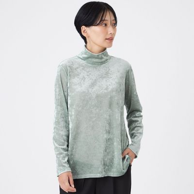 ＜EVEX by KRIZIA (Women)＞【マシンウォッシャブル】メッシュベロアハイネックプルオーバー