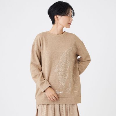 ＜EVEX by KRIZIA (Women)＞【ウォッシャブル】ゼブラモチーフラメスウェットプルオーバー