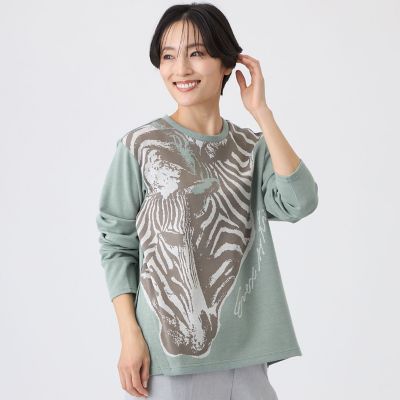 ＜EVEX by KRIZIA (Women)＞【ウォッシャブル】ツインゼブラジャカードカットソー