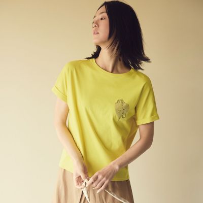 【ＥＤＩＴＯＮ掲載】【接触冷感・ウォッシャブル】ハートチータースムースカットソー