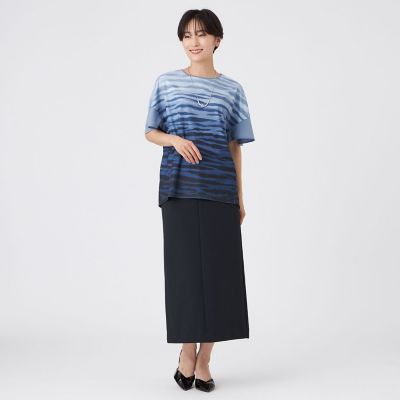 接触冷感】【ウォッシャブル】グラデーションゼブラカットソー | EVEX