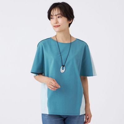 ＜EVEX by KRIZIA (Women)＞【マシンウォッシャブル】ストライプジャカードコンビカットソー