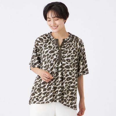 ＜EVEX by KRIZIA (Women)＞【接触冷感】【ＵＶ対策】【マシンウォッシャブル】カモフラパンサーギャザープルオーバー