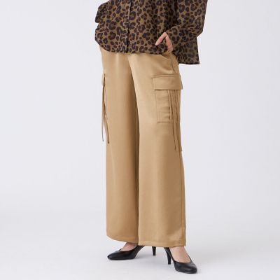 ＜EVEX by KRIZIA (Women)＞【マシンウォッシャブル】ソフトサテンカーゴパンツ
