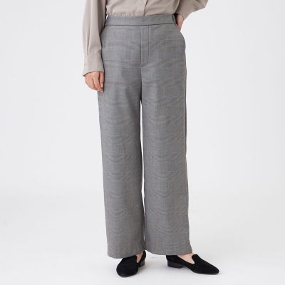 ＜EVEX by KRIZIA (Women)＞【カタログ掲載】【ウォッシャブル】ラメグレンチェックブラッシュドストレートパンツ