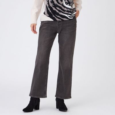 ＜EVEX by KRIZIA (Women)＞【カタログ掲載】【マシンウォッシャブル】ブラックデニムセミフレアパンツ