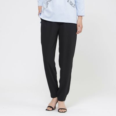 ＜EVEX by KRIZIA (Women)＞【夏でもさらっと】【吸水速乾】【ウォシャブル】バックサテンジョーゼットイージーテーパードパンツ