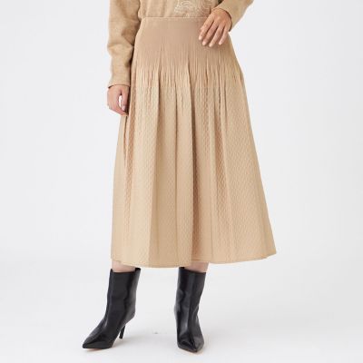 ＜EVEX by KRIZIA (Women)＞【カタログ掲載】【ウォッシャブル】ダイヤジャカードシャーリングスカート