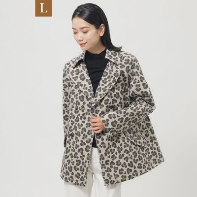 ＜EVEX BY KRIZIA L (Women/大きいサイズ)＞【Ｌ】【はっ水】【保温性】【ウォッシャブル】ストレッチツイルパンサースプリングＰコート