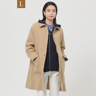 ＜EVEX BY KRIZIA L (Women/大きいサイズ)＞【Ｌ】【はっ水】【保温性】【ウォッシャブル】ストレッチツイルステンカラーコート