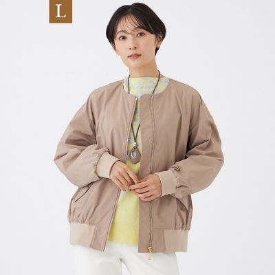 ＜EVEX BY KRIZIA L (Women/大きいサイズ)＞【Ｌ】【はっ水・マシンウォッシャブル】グレイスメモリーノーカラーブルゾン