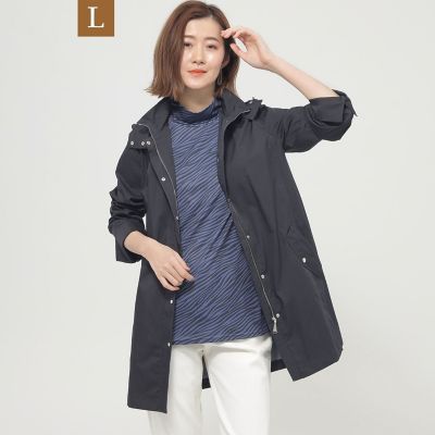 ＜EVEX BY KRIZIA L (Women/大きいサイズ)＞【Ｌ】【ウォッシャブル】【はっ水】【花粉対策】【防しわ】【ＵＶカット】ポランタフタミドルコート