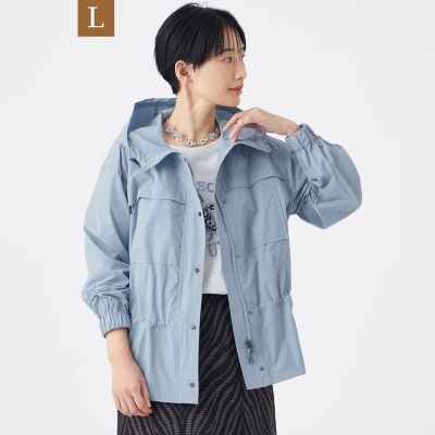 超美品☆【ebure】ライトタフタブルゾン L】【カタログ掲載・はっ水・マシンウォッシャブル】ライトタフタ