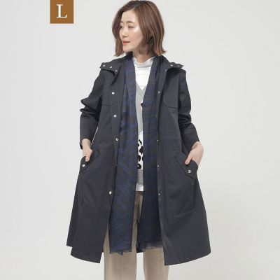 ＜EVEX BY KRIZIA L (Women/大きいサイズ)＞【Ｌ】【ウォッシャブル】【はっ水】【花粉対策】【防しわ】【ＵＶカット】ポランタフタロングコート