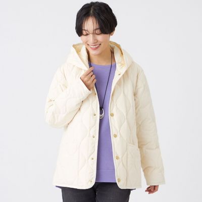 L】【カタログ掲載】【ウォッシャブル】フーデッドキルティングダウン 