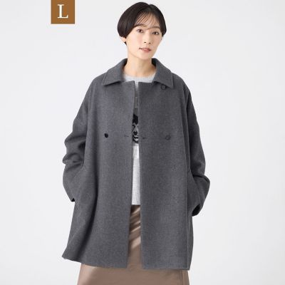 ＜EVEX BY KRIZIA L (Women/大きいサイズ)＞【Ｌ】【ＳＡＮＹＯ　Ｓｔｙｌｅ　ＥＤＩＴＩＯＮ掲載】ウールスーパービーバーステンカラーコート