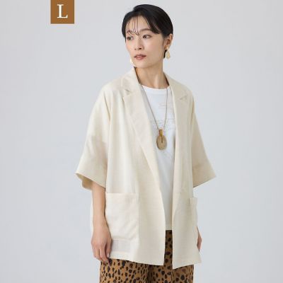 ＜EVEX BY KRIZIA L (Women/大きいサイズ)＞【Ｌ】【カタログ掲載・マシンウォッシャブル】ドライスラブハーフスリーブジャケット