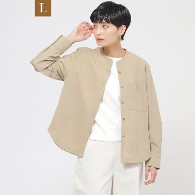 ＜EVEX BY KRIZIA L (Women/大きいサイズ)＞【Ｌ】【防しわ】【ＵＶ対策】【ウォッシャブル】テックスブリッドシャツジャケット