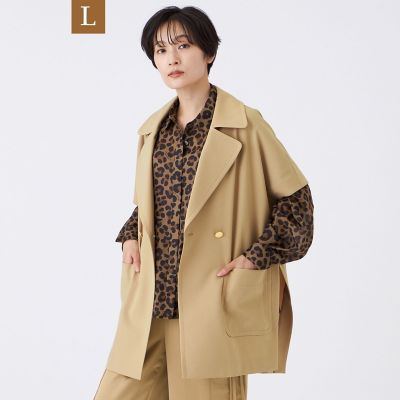 ＜EVEX BY KRIZIA L (Women/大きいサイズ)＞【Ｌ】【防しわ】【イージーケア】【マシンウォッシャブル】オータムタンブラーポンチョジレ