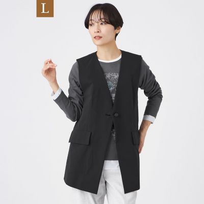 EVEX BY KRIZIA L (Women/大きいサイズ)/エヴェックス バイ クリツィアＬ 【Ｌ】【マシンウォッシャブル】テックスブリッドＶネックジレ