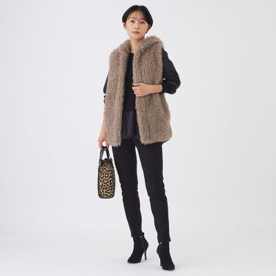 L】【カタログ掲載】ニットコンビフェイクファージレ | EVEX BY