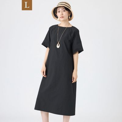 ＜EVEX BY KRIZIA L (Women/大きいサイズ)＞【Ｌ】【カタログ掲載・マシンウォッシャブル】クロスサッカーサックワンピース