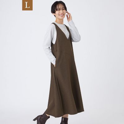 ＜EVEX BY KRIZIA L (Women/大きいサイズ)＞【Ｌ】【カタログ掲載】【マシンウォッシャブル】シャークツイードジャンパースカート