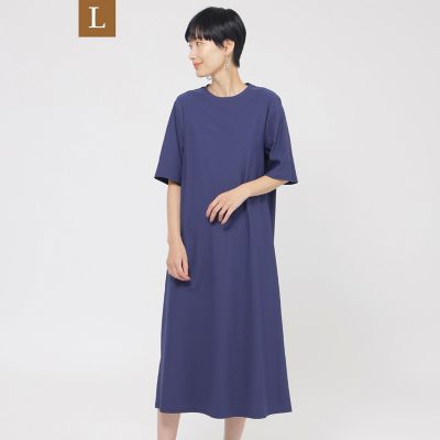＜EVEX BY KRIZIA L (Women/大きいサイズ)＞【Ｌ】【接触冷感】【ＵＶカット】【ウォッシャブル】メリルハイテンションＴシャツワンピース