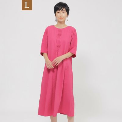 EVEX BY KRIZIA L (Women/大きいサイズ)/エヴェックス バイ クリツィアＬ 【Ｌ】【ウォッシャブル】サッカーストレッチタックワンピース