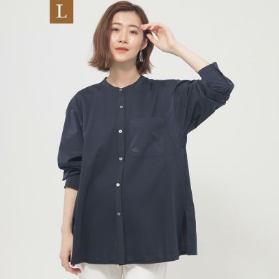 ＜EVEX BY KRIZIA L (Women/大きいサイズ)＞【Ｌ】【ウォッシャブル】タイプライターコンビシャツ