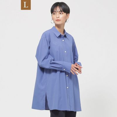 ＜EVEX BY KRIZIA L (Women/大きいサイズ)＞【Ｌ】【ウォッシャブル】ソフトタイプライター２ＷＡＹカラーシャツ