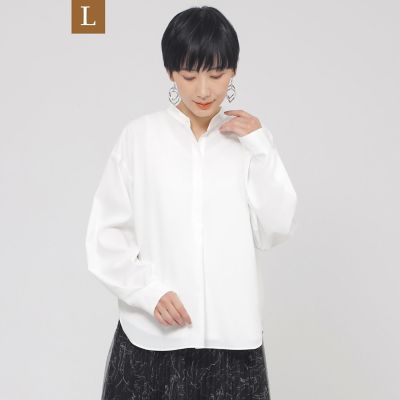 ＜EVEX BY KRIZIA L (Women/大きいサイズ)＞【Ｌ】【ウォッシャブル】ソフトタイプライタープルオーバーブラウス