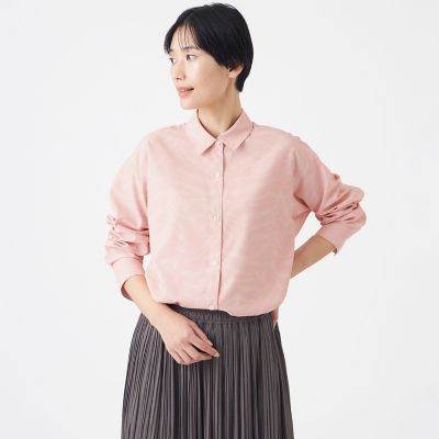 EVEX BY KRIZIA L (Women/大きいサイズ)/エヴェックス バイ クリツィアＬ 【Ｌ】【マシンウォッシャブル】ゼブラプリントソフトタイプライターシャツ