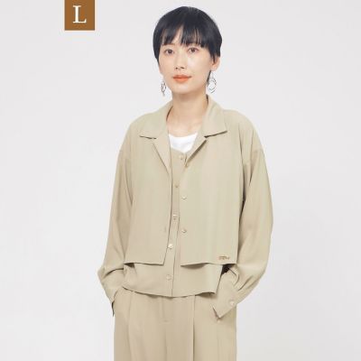 EVEX BY KRIZIA L (Women/大きいサイズ)/エヴェックス バイ クリツィアＬ 【Ｌ】【接触冷感】【吸水速乾】【ＵＶ対策】【ウォッシャブル】ｋｉｒｅｒｉレイヤードシャツ