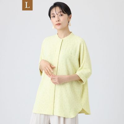 ＜EVEX BY KRIZIA L (Women/大きいサイズ)＞【Ｌ】【カタログ掲載・吸水速乾・マシンウォッシャブル】チータードットプリントドルマンブラウス