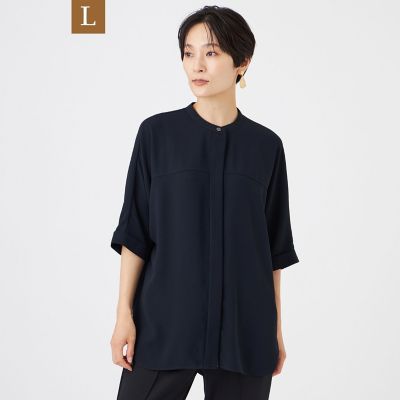 egg londonブラウス L】【吸水速乾・マシンウォッシャブル】バックサテンジョーゼット