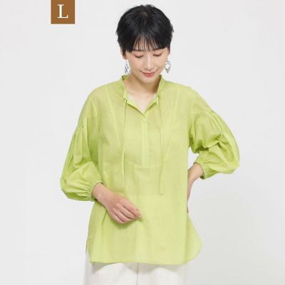 ＜EVEX BY KRIZIA L (Women/大きいサイズ)＞【Ｌ】【接触冷感】【ウォシャブル】シアーボイルプルオーバーブラウス