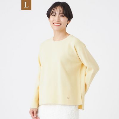 ＜EVEX BY KRIZIA L (Women/大きいサイズ)＞【Ｌ】【マシンウォッシャブル】テックスブリッドニットプルオーバー