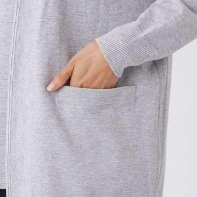 L】【ウォッシャブル】ラメニットロングカーディガン | EVEX BY