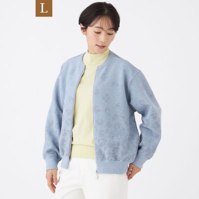 ＜EVEX BY KRIZIA L (Women/大きいサイズ)＞【Ｌ】【ウォッシャブル】パンサーグラデーションニットブルゾン