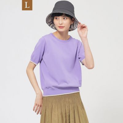 ＜EVEX BY KRIZIA L (Women/大きいサイズ)＞【Ｌ】【カタログ掲載品】【接触冷感】【ウォッシャブル】テックスブリッドクールニットプルオーバー
