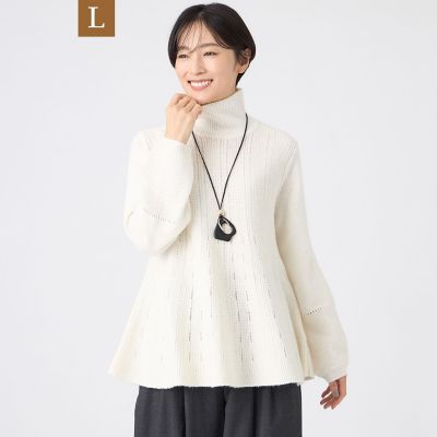 ＜EVEX BY KRIZIA L (Women/大きいサイズ)＞【Ｌ】【カタログ掲載】【ウォッシャブル】ブライトミックスペプラムニットプルオーバー