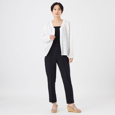 L】【ウォッシャブル】ゼブラジャカードニットカーディガン | EVEX BY