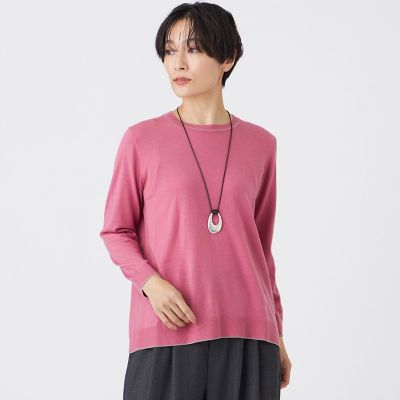 ＜EVEX BY KRIZIA L (Women/大きいサイズ)＞【Ｌ】【ウォッシャブル】ハイゲージラインニットプルオーバー