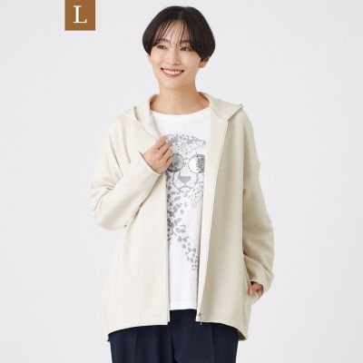 ＜EVEX BY KRIZIA L (Women/大きいサイズ)＞【Ｌ】【マシンウォッシャブル】ダンボールニットパーカー