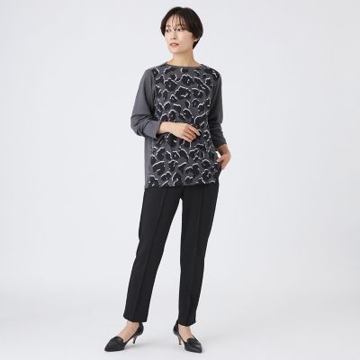 L】【ウォッシャブル】ジオメトリックパンサーカットソー | EVEX BY