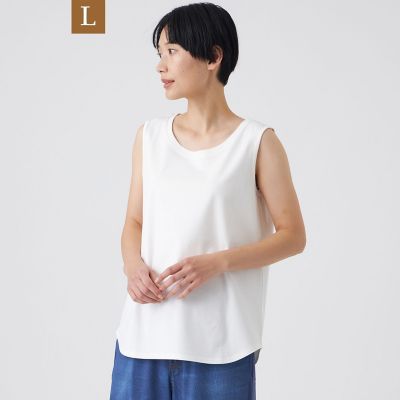 ＜EVEX BY KRIZIA L (Women/大きいサイズ)＞【Ｌ】【ウォッシャブル】コットンスムースタンクトップ