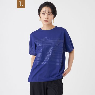 ＜EVEX BY KRIZIA L (Women/大きいサイズ)＞【Ｌ】【カタログ掲載・ウォッシャブル】クリアゼブラプリントカットソー