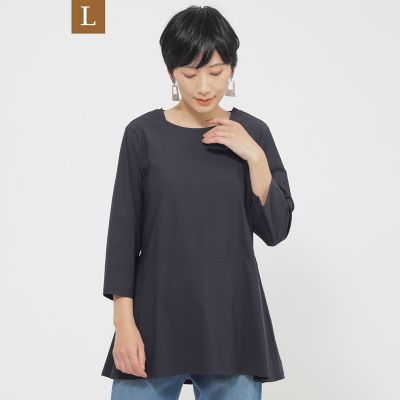 ＜EVEX BY KRIZIA L (Women/大きいサイズ)＞【Ｌ】【接触冷感】【ＵＶ対策】【ウォッシャブル】ハイゲージメリルチュニックカットソー