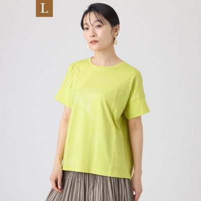 ＜EVEX BY KRIZIA L (Women/大きいサイズ)＞【Ｌ】【カタログ掲載・ウォッシャブル】クリアチータープリントカットソー